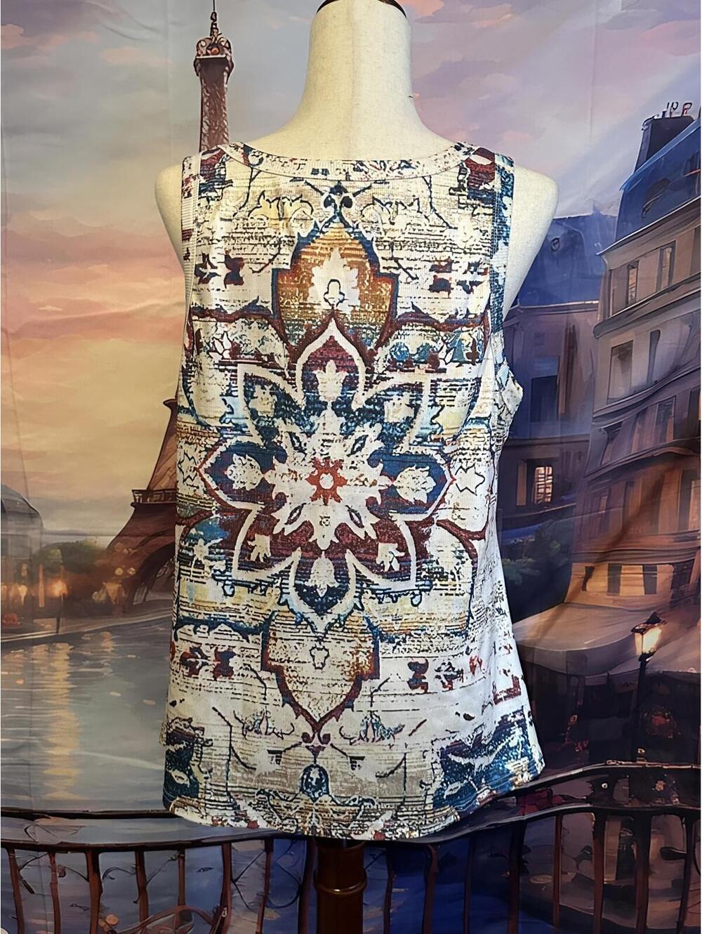 SHEIN Sleeveless Printed Tank Top Women’s Casual Summer - Picture 3 of 4